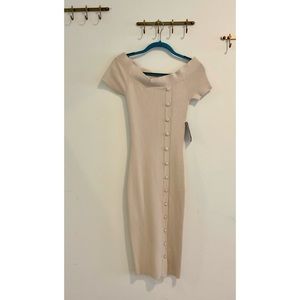 Off the shoulder sexy fitted midi dress